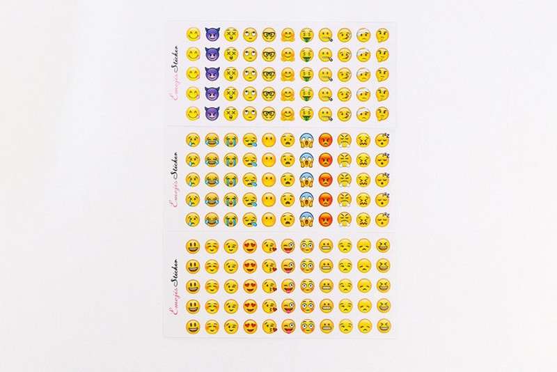 Наклейки Смайли Emoji MARJI самоклеючі 12 листів