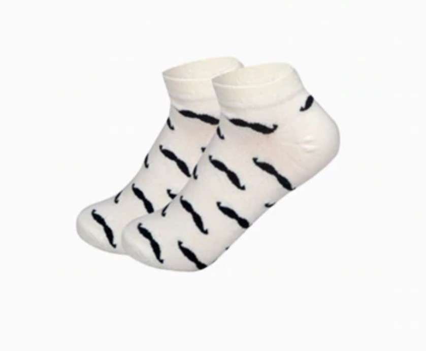 Шкарпетки короткі Вуса LIONZONE 39-42 Чорно-білий
