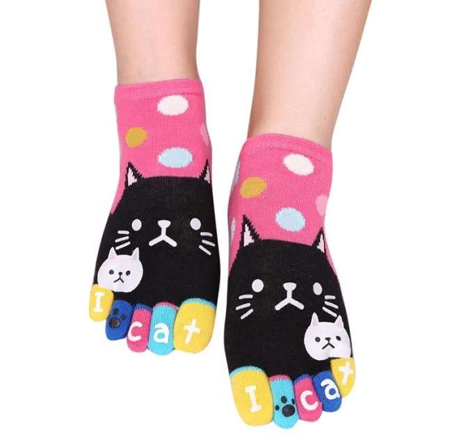 Шкарпетки з пальцями Привіт Кіт JOKEJOLLY 36-40 Рожевий