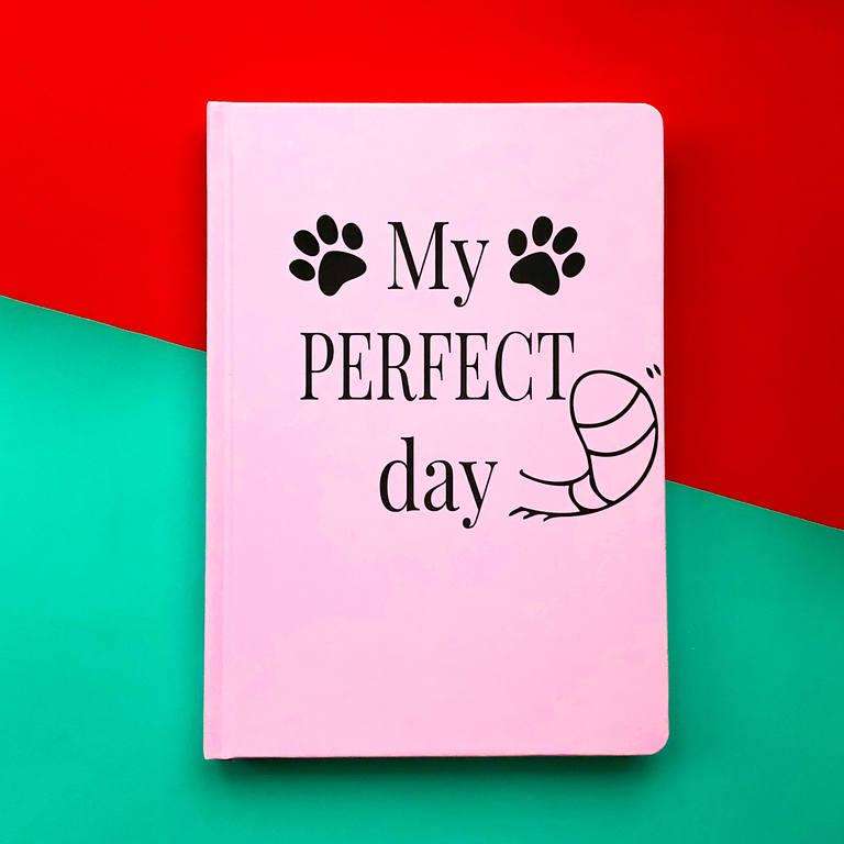 Щоденник з котом Хвіст та Вуса My perfect day недатований російська мова Рожевий