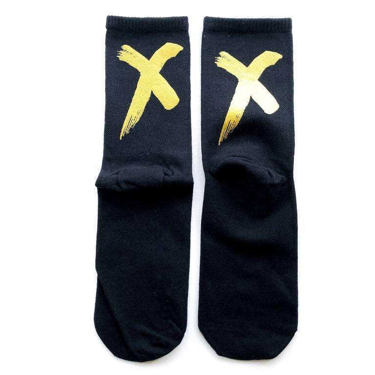Шкарпетки високі в стилі хіп-хоп Х SGEDONE 41-45 Чорно-золотистий