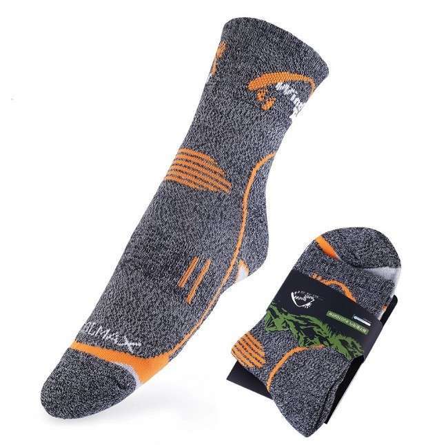 Шкарпетки трекінгові для тривалого використання CoolMax AONIJIE 40-44 Сірий з оранжевим