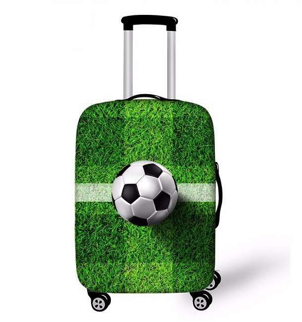 Чохол на валізу Футбол RunningTiger L Зелений з принтом