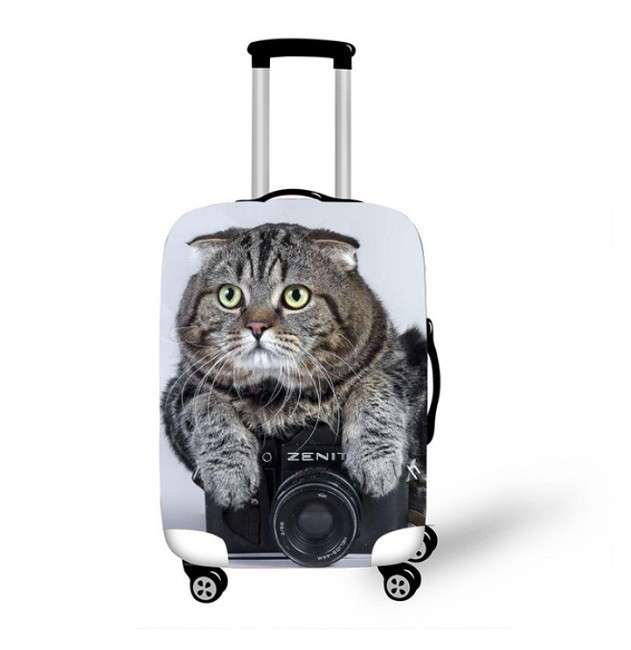 Чохол на чемодан Кіт упитиш RunningTiger L різнокольоровий