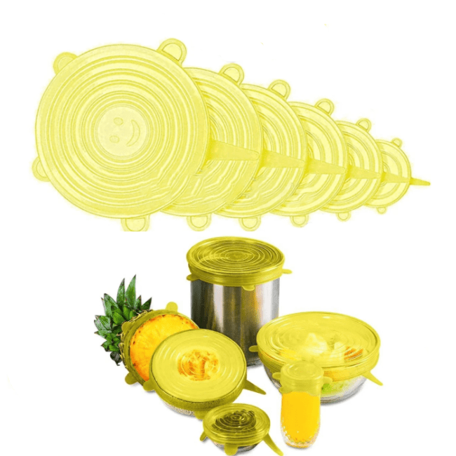 Набір силіконових кришок для посуду Chizequar 6 шт Жовтий