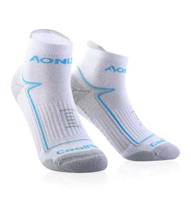 Шкарпетки спортивні AONIJIE CoolMAX 35-38 біло-сірий