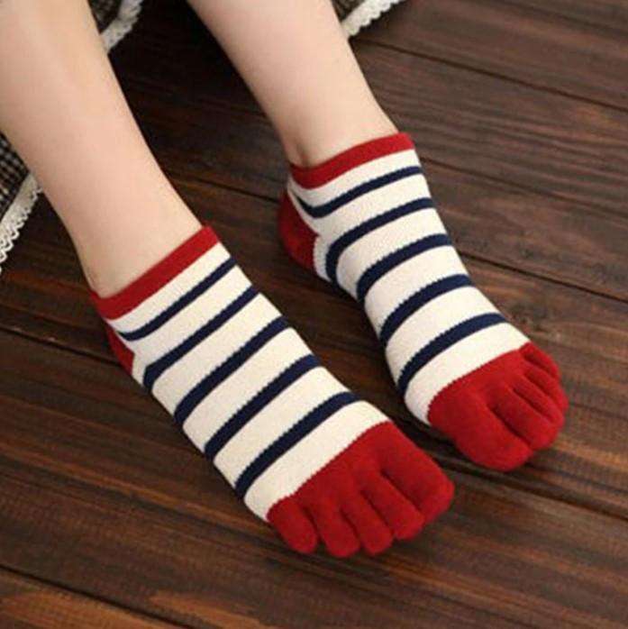 Шкарпетки з пальцями в смужку MUQGEW 36-40
