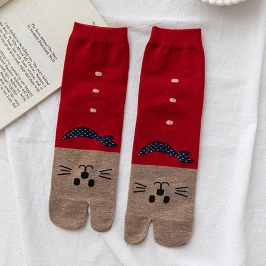 Шкарпетки з двома пальцями Кошеня Kiki Sox 36-40 жіночі червоний