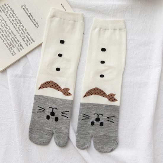 Шкарпетки з двома пальцями Кошеня Kiki Sox 36-40 жіночі білий