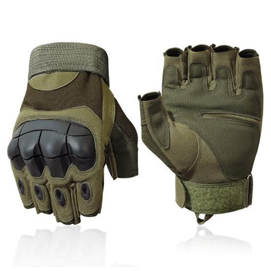 Військові рукавички без пальців із захистом кістяшок ReFire Gear М хакі