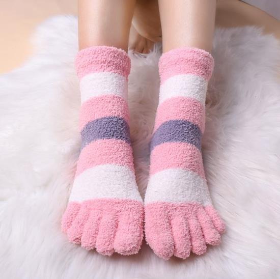 Теплі шкарпетки з пальцями Флаффі Faitolagi 37-40 рожевий