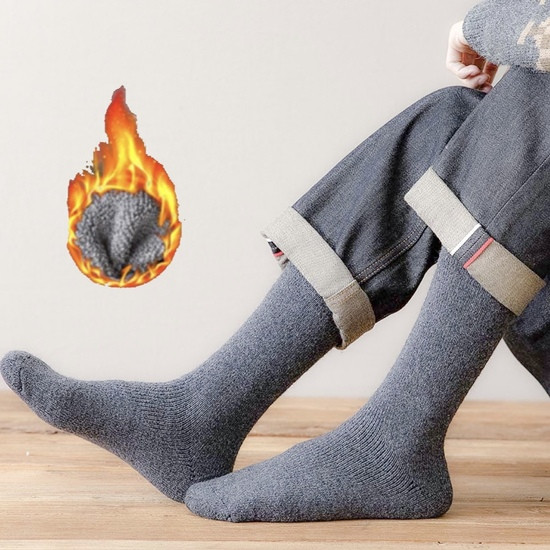 Шкарпетки жіночі високі вовняні теплі YIBATE 36-42 сірий
