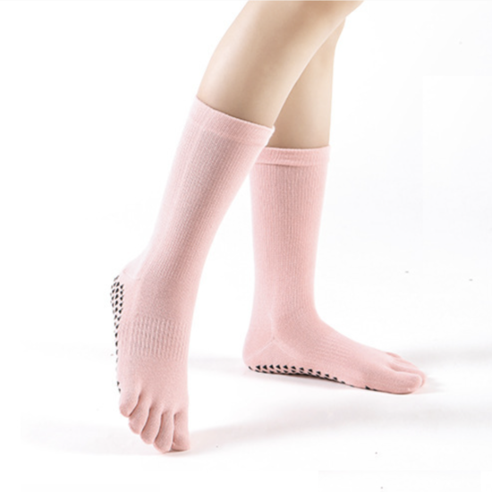Шкарпетки для Йоги П’ять Пальців Coco Lauderly 36-40 Антиковзна Підошва рожевий