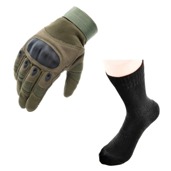 Набір армійські теплі шкарпетки та тактичні рукавички з пальцями