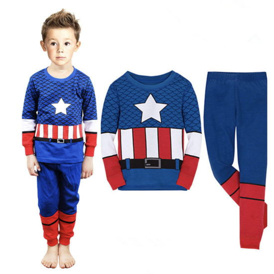 Дитяча піжама для хлопчика Капітан Америка JULY’S SONG бавовняне зростання 120 синій