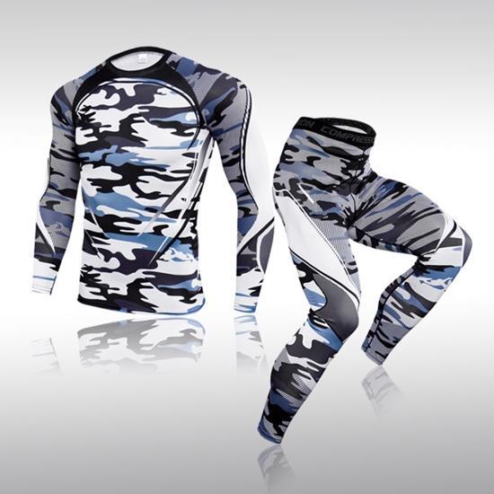 Комплект для тренувань компресійний одяг LHPWTQ М сірий камуфляж
