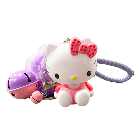 Брелки для ключів Хеллоу Кітті Hello Kitty Torankusu з дзвіночком біло-бузковий