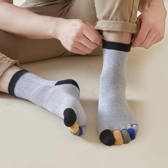 Шкарпетки на кожен палець П’ятірка VERIDICAL 42-45 сірий з кольоровими пальцями