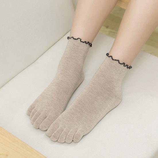 Шкарпетки з пальцями з рюшами Джентл Coco Lauderly 36-40 бежевий