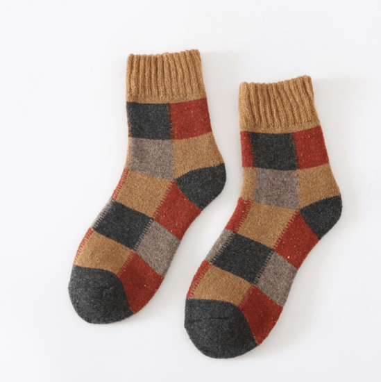 Вовняні шкарпетки теплі YIBATE 36-40 коричневий