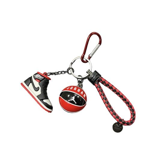 Брелок на ключі кросівок баскетбол Jordan Torankusu збірний чорно-червоний