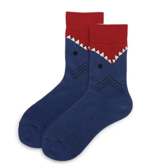 Шкарпетки високі Великий Риб Сofeetbo 36-42 Темно-синій з червоним
