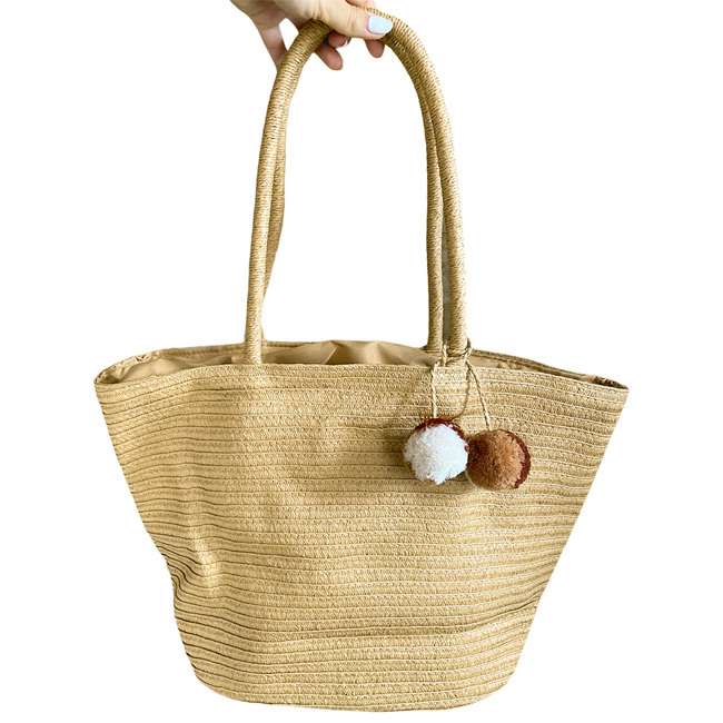 Пляжна плетена сумка із ротанга Есперанза Moco Bling бежевий