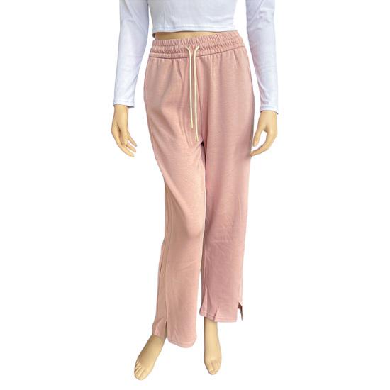 Штани широкі жіночі з розрізами M-L BKQU рожевий