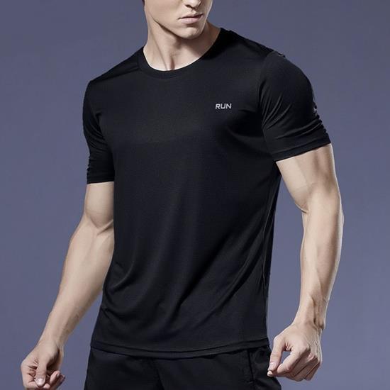Чорна спортивна футболка RUN M-L Mieyco чорний