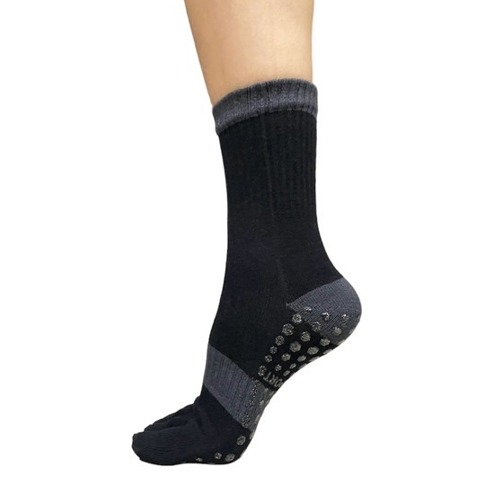 Шкарпетки для йоги з пальцями антиковзні Qianbodu 37-40 сіро-чорний