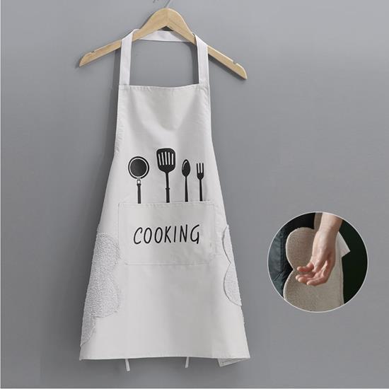 Робочий фартух на кухню із рушником для рук і кишенями Cooking Szkoy сірий