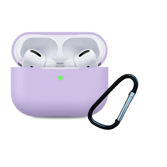 Чохол з карабіном на AirPods Pro CASPTM силіконовий Бузковий