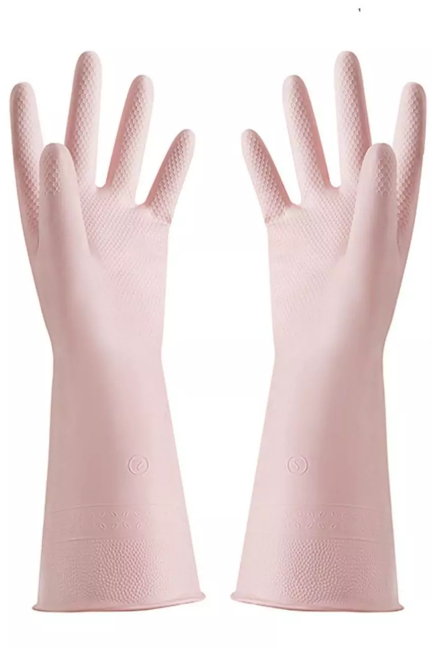 Рукавички гумові господарські хімстійкі 80г Pink Power Apmi рожевий