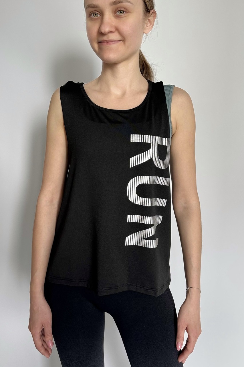 Спортивна майка жіноча RUN Apmi чорний