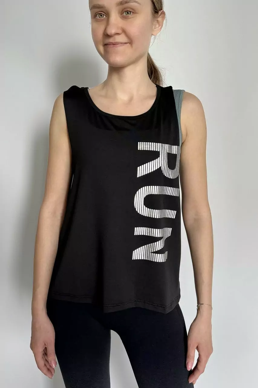 Спортивна майка жіноча RUN Apmi чорний