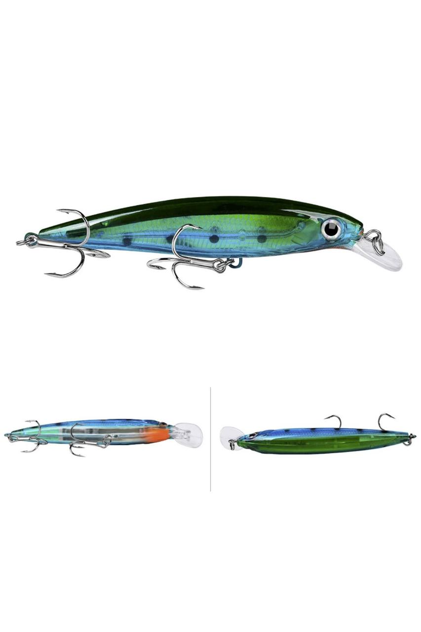 Воблер плавальний Floating Minnow Lure 13,4 г 110 мм заглиблення 60-180 см Proberos синьо-зелений