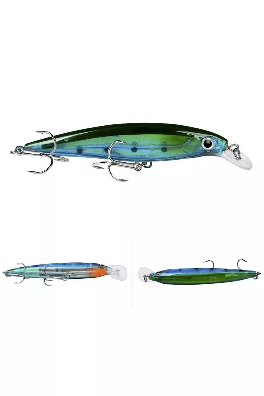 Воблер плавальний Floating Minnow Lure 13,4 г 110 мм заглиблення 60-180 см Proberos синьо-зелений