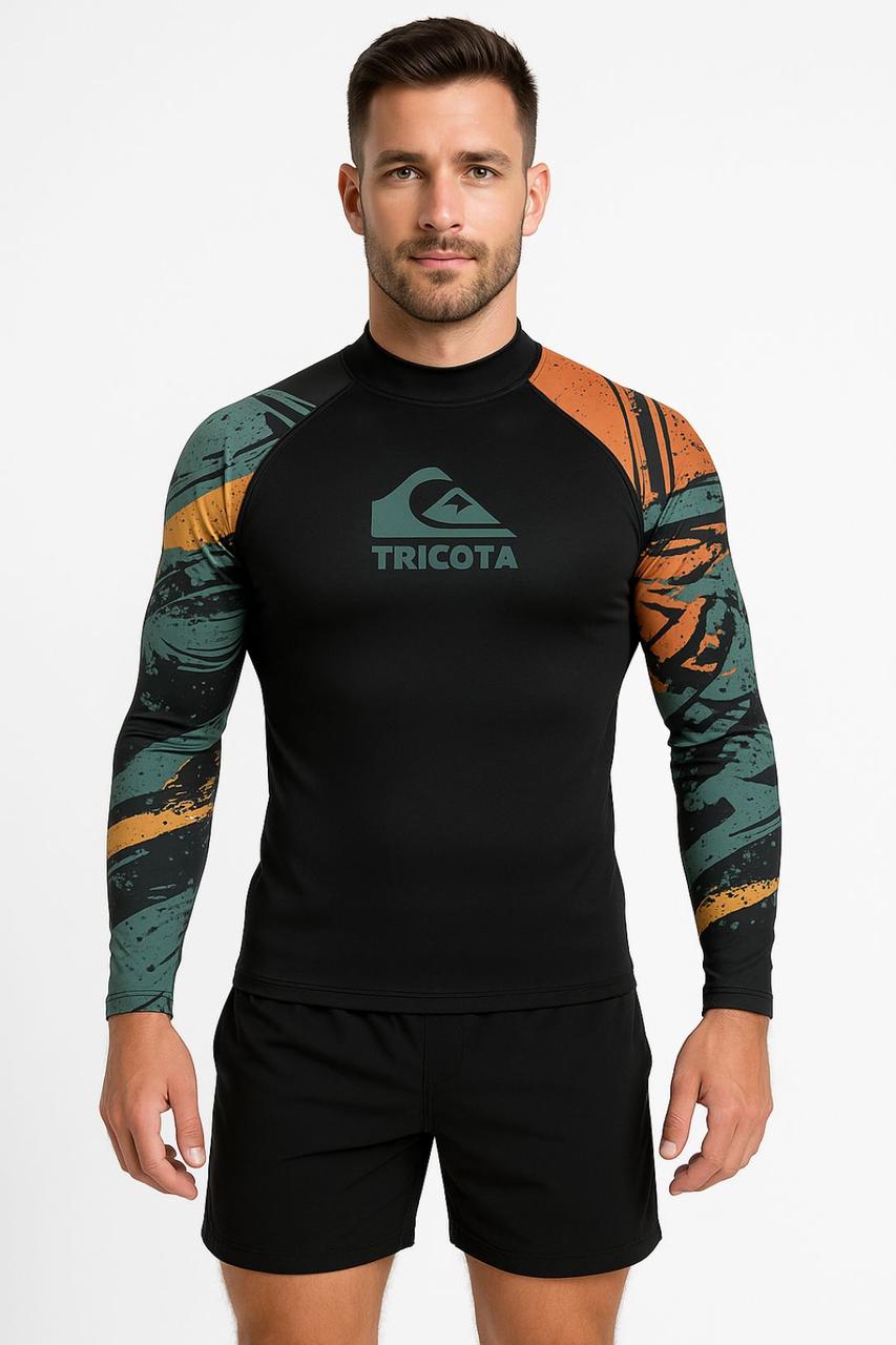 Чоловічий рашгард для плавання HydroSkin Fit TRICOTA чорний